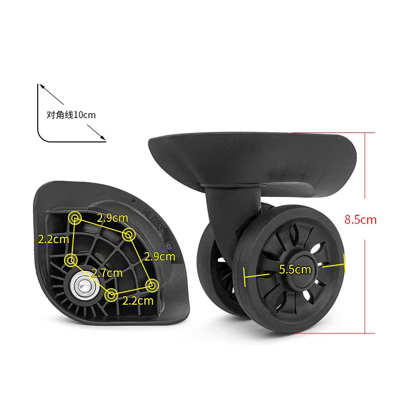 2pcs Luggage Wheel Replacement for Samsonite Ricardo F-26 KD JL-D070 HL033 A57