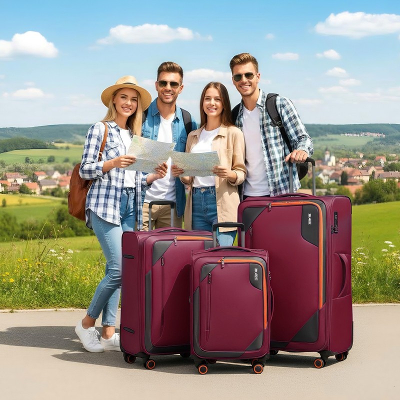 Expandable Luggage Set Large Capacity Softside Suitcase with Wheels & TSA Lock gallery