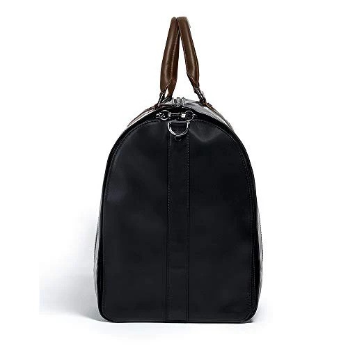 Hook + Albert Men’s Project 11 All Leather Garment Weekender Bag White Stripe gallery