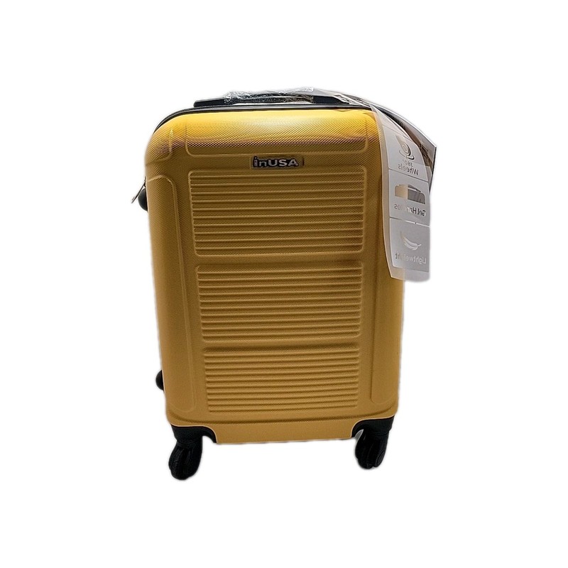 InUSA Pilot 20″ Hard Shell Carry On Luggage 360 Spinner Wheels Yellow Suitcase