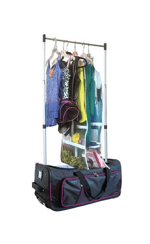 Travolution 24 Inch Garment Rack Duffel with Wheels, Black/Pink Pink 24" gallery