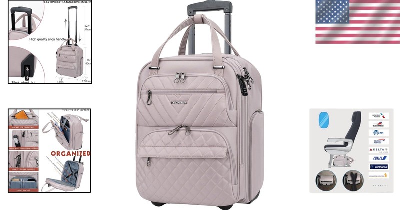 Multi-Functional 16-Inch Underseater Luggage - Secure & Stylish in Dusty Pink gallery