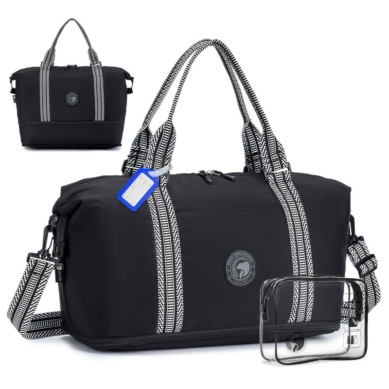 9x10x17 Personal Item Bag,Expandable 20-30L Weekender Overnight Tote Bag, Uni...