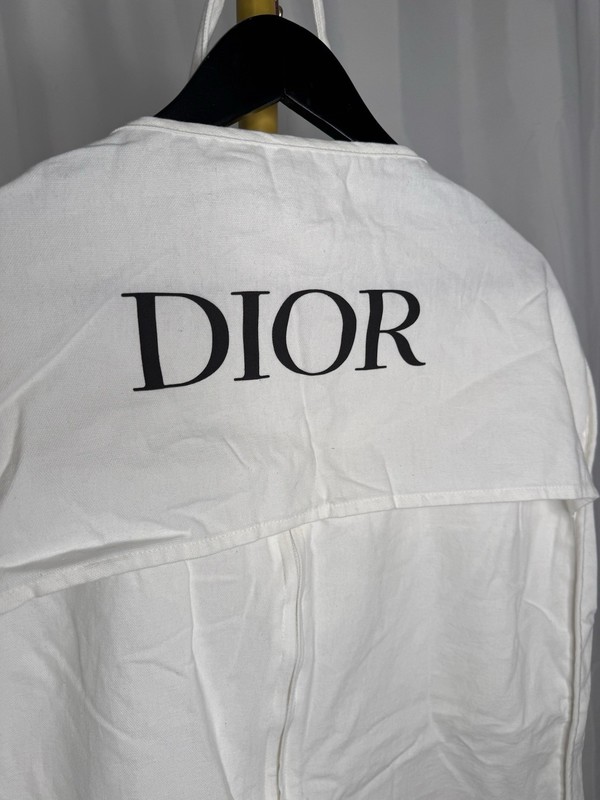 Dior Garment Storage Bag Approx: 38" x 23" White Canvas With Logo - Zip Up gallery
