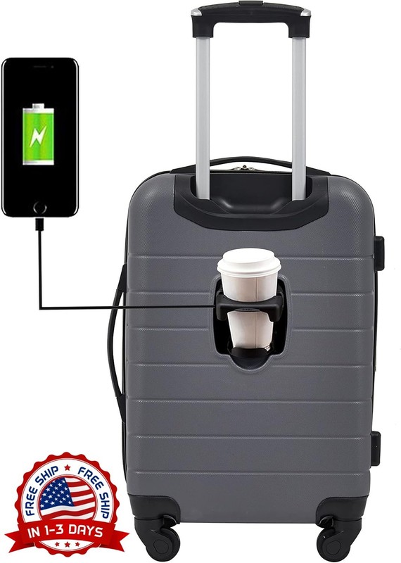 Equipaje de mano Smart Spinner de 20" con puerto de carga USB NUEVO US