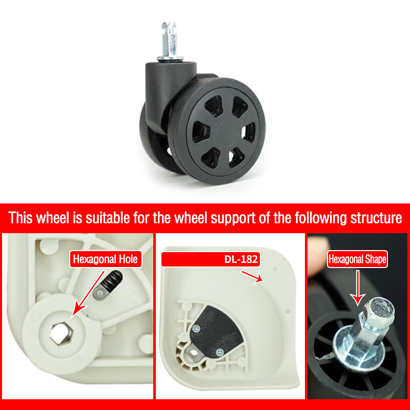 4 PCS Compartment Universal Wheel Luggage Accessories Trolley Box Pulley Mute gallery