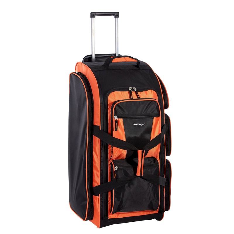 Xpedition 30 Inch Multi-Pocket Upright Rolling Duffel Bag, Bright Orange, 30'...
