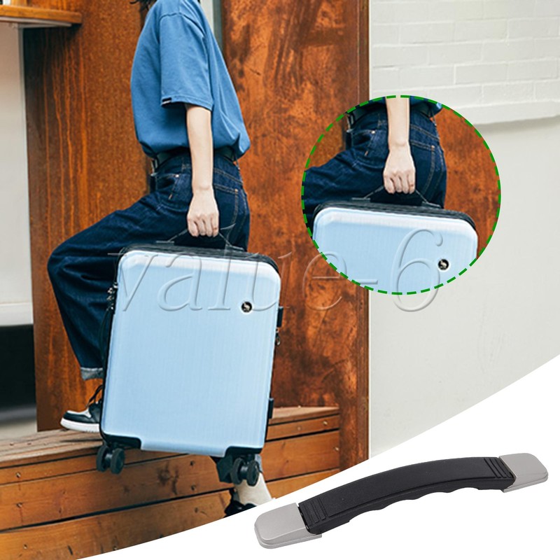 Plastic Suitcase Luggage Handle Replacement with Mounts & Screws Black B018