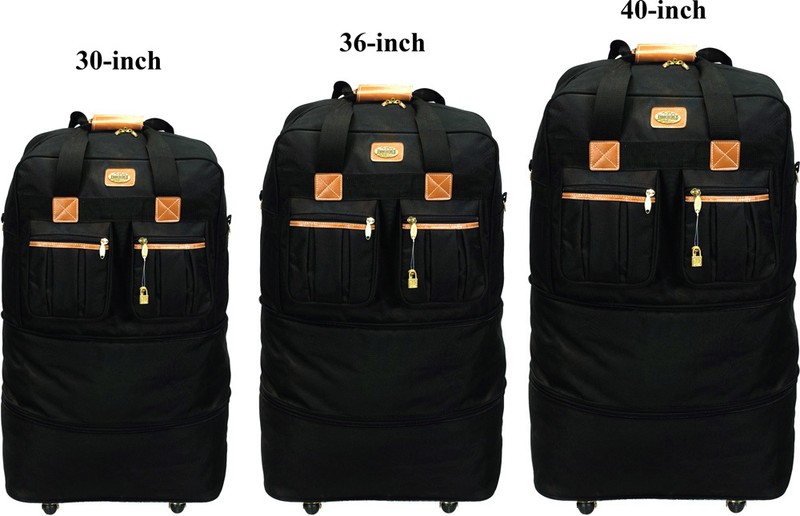 30″/36″/40″Expandable Rolling Duffel Wheeled Spinner Suitcase Luggage Heavy Duty