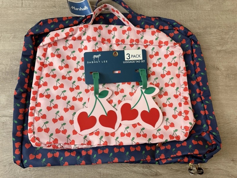 Dabney Lee 4 pc Packing Cube Travel Set Pink Red Blue Cherries New