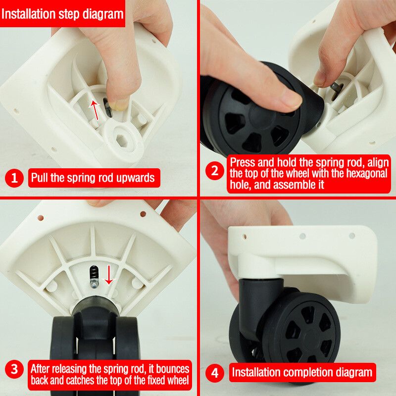 4 PCS Compartment Universal Wheel Luggage Accessories Trolley Box Pulley Mute gallery