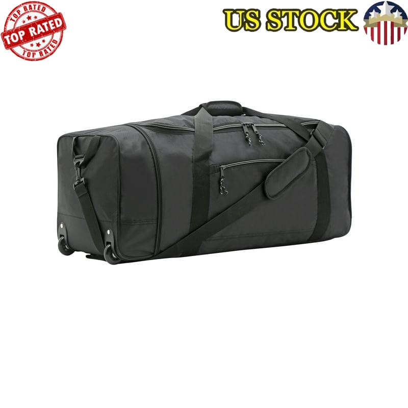 32 In Rolling Duffel Bag W/ Shoulder Strap & Wheele Compactible Travel Storage