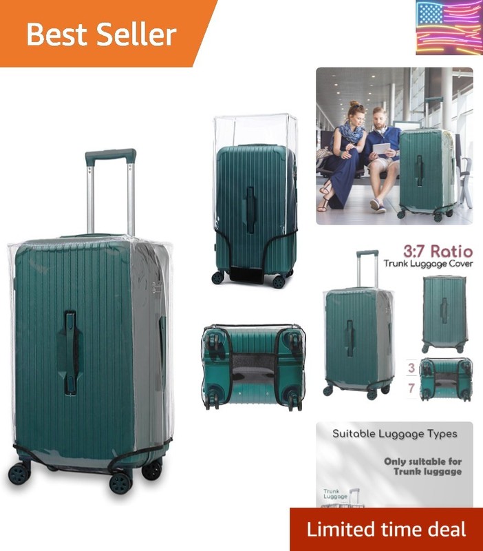 32 Inch Trunk Luggage Cover, Transparent PVC Suitacse Cover, Travel Waterproo…
