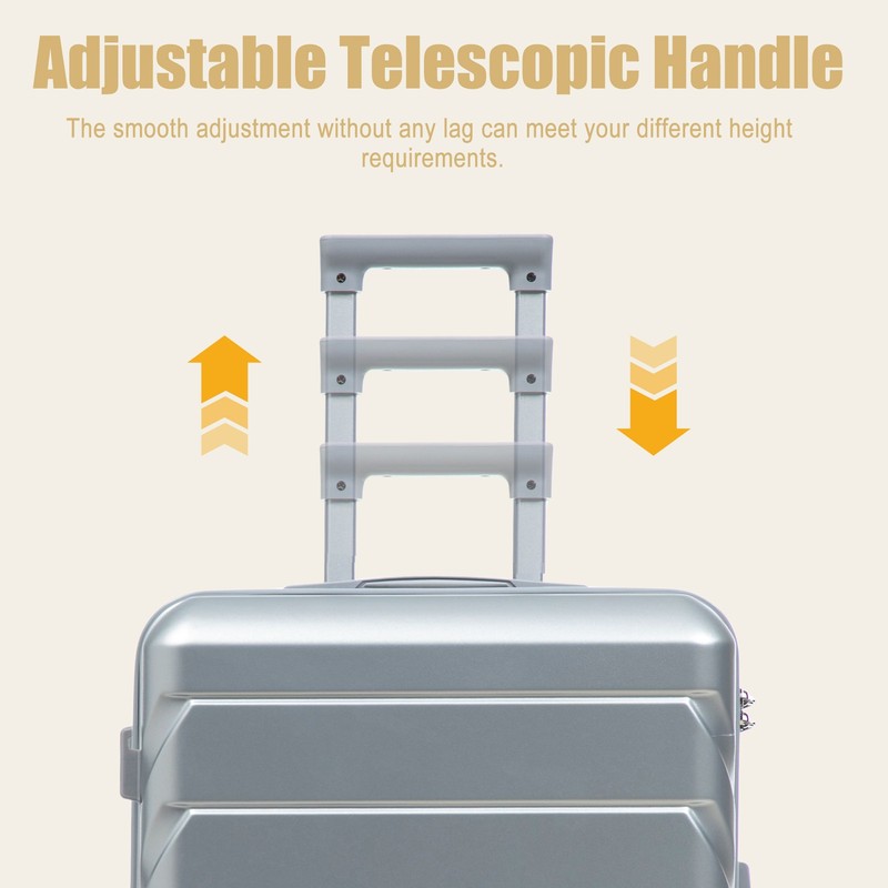 28" ABS Hard Shell Large Travel Checked Luggage, Silver gallery
