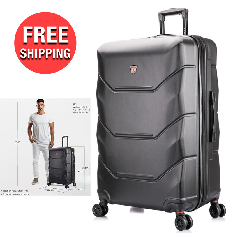 Lightweight 30-inch Black Travel Suitcase Hard Side Luggage with Spinner Wheels