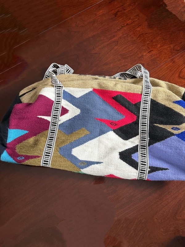 Large Wool ARUBA Southwest pattern Duffel Bag Weekender Shoulder Tote Straps gallery