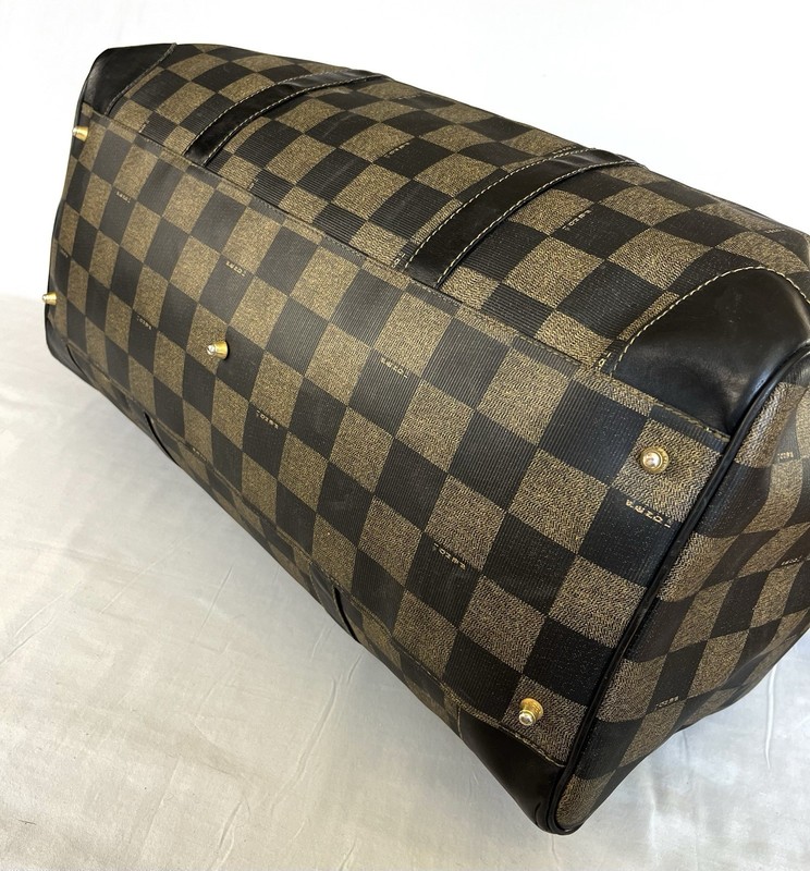 Authentic Checkered Fendi Duffel shoulder/hand gym Bag large luggage travel gallery
