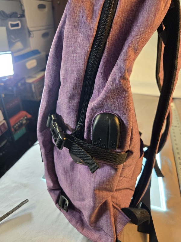 TZOWLA Purple Backpack Polyester USB Charging Port Combination Lock Unisex 17" gallery