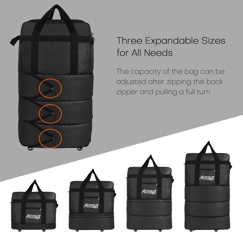 40" Expandable Rolling Duffel Bag Collapsible Large Capacity Luggage Suitcase gallery