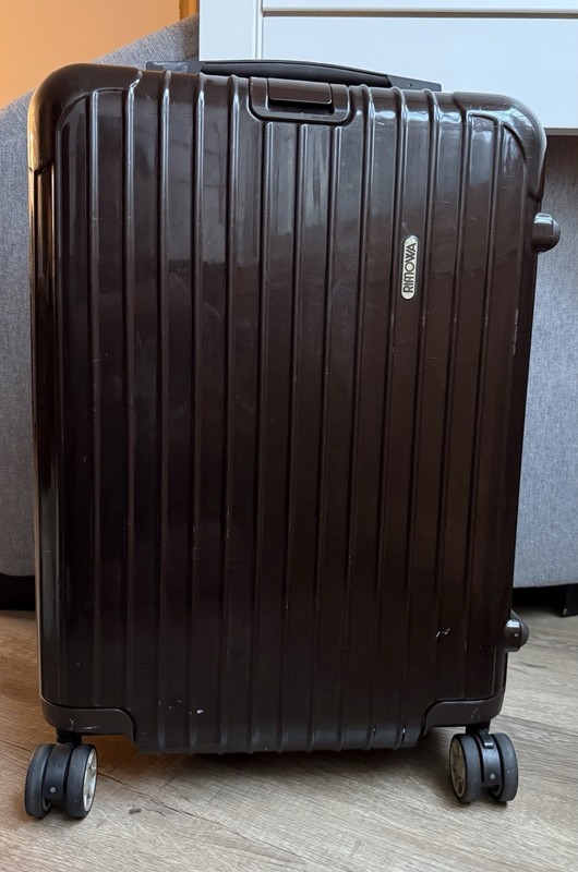 Used Rimowa Salsa Carry-On Suitcase Brown Polycarbonate Pre-LVMH 4 wheels 21″