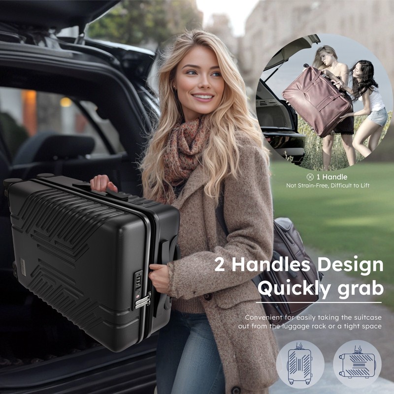 20" Hard Shell Carry On Spinner Suitcase Luggage PC+ABS Suitcase with TSA Lock gallery