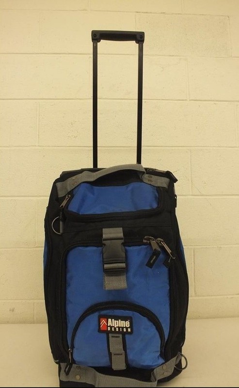 Alpine Design Blue & Black Vertical Rolling Bag 12×12.5×21″ GREAT Fast Shipping