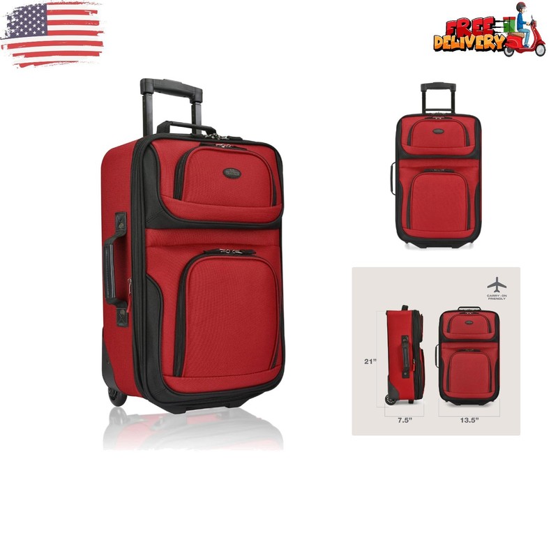 Rio 21-Inch Lightweight Expandable Carry-On Suitcase - Effortless Travel in Red