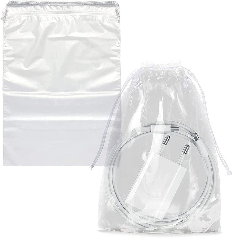 Clear Plastic Drawstring Bags 2 Mil Polyethylene 1000 Count 5 x 8 in