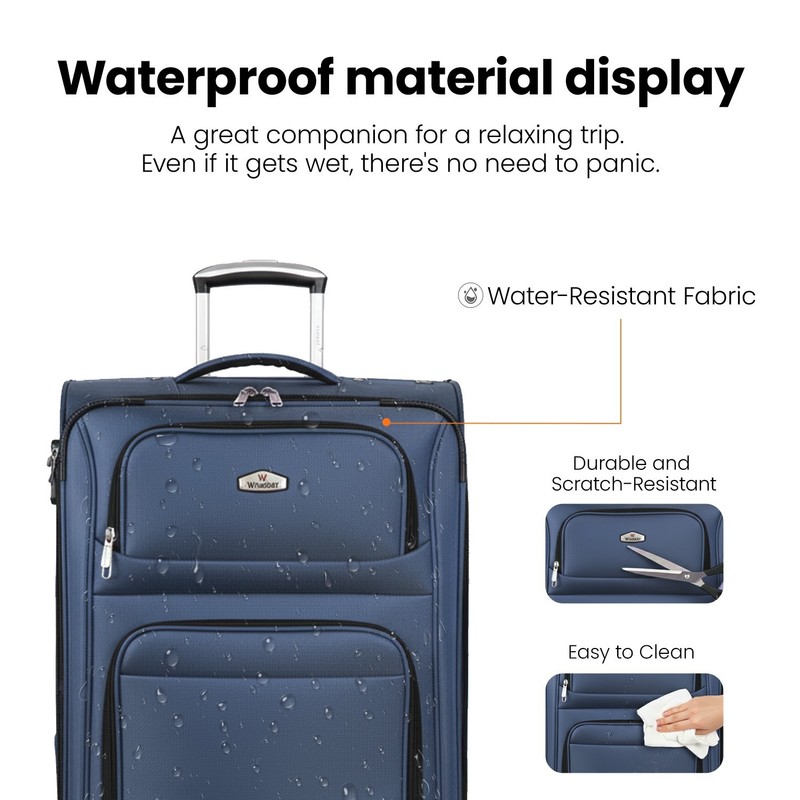 Lightweight Soft Shell Expandable Suitcase with Spinner Wheels & TSA Lock gallery