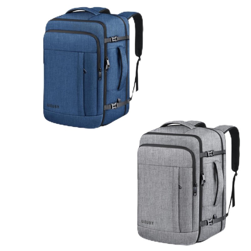 Blue and Grey Carry On Backpack Bundle