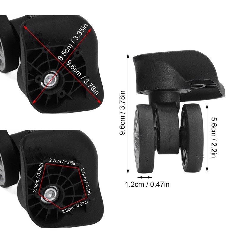 1 Pack Suitcase Wheels Durable ABS Replacement Caster For Travel Luggage For gallery