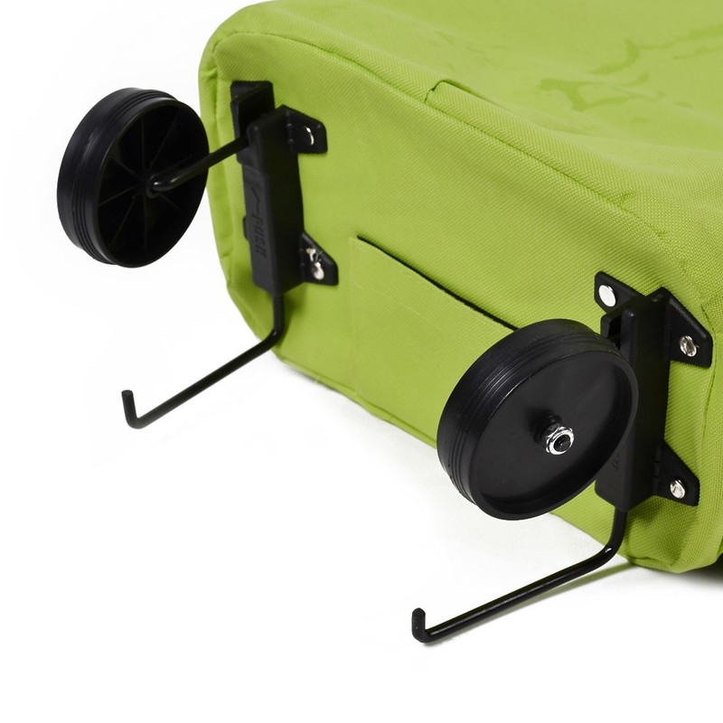 Polyester Portable Handy Foldable Bag Wheel Cart Trolley Green gallery