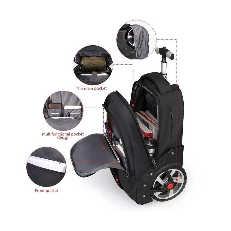 Rolling ,Waterproof Backpack with Wheels for Business, College Student and Tr... gallery