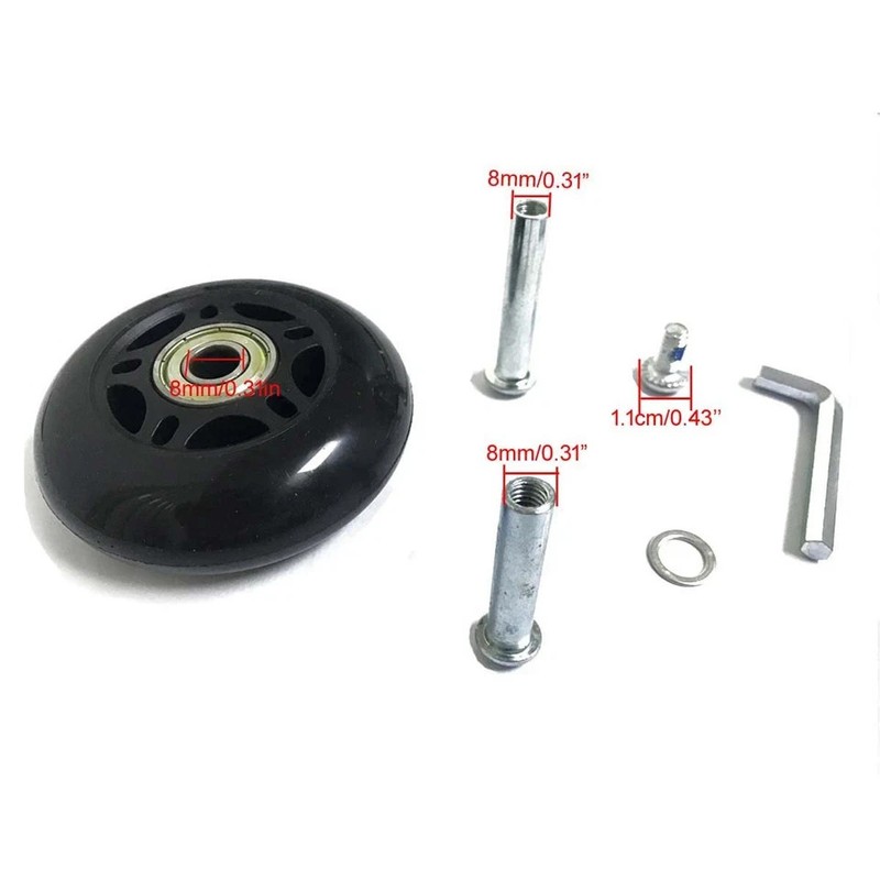 2pcs Luggage Suitcase Wheels, 80mm Rubber Inline Roller Skate Wheels with 8mm... gallery