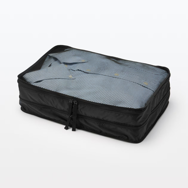 New MUJI Polyester Foldable Sorting Case With 2 Size S/M Double Type Black Color gallery
