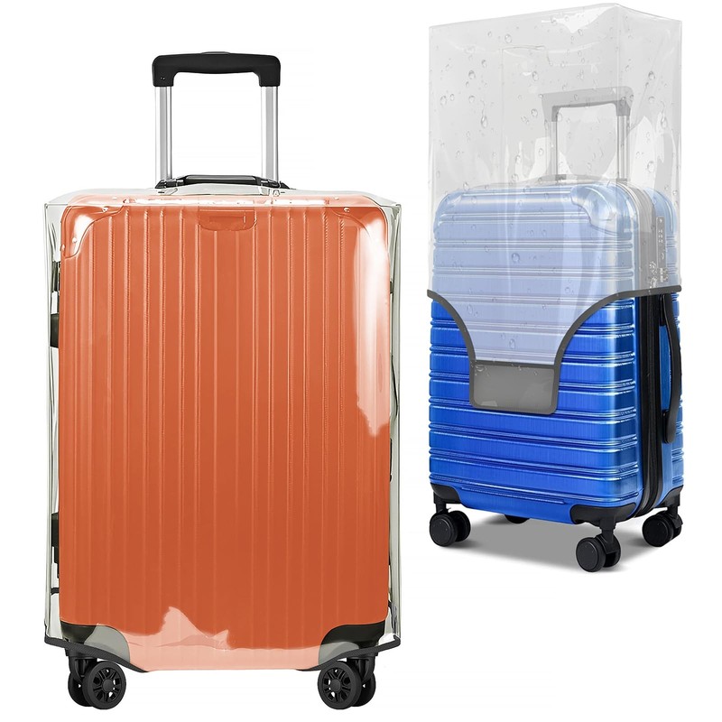 Clear Luggage Cover for 20 inch Suitcase Tsa Approved Thicken PVC Plastic Suitca