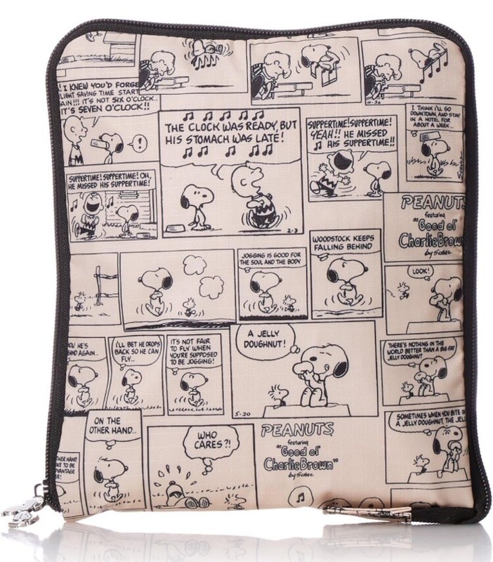 Peanuts Snoopy HAPITAS comic travel duffle carry on baggage bag beige gallery