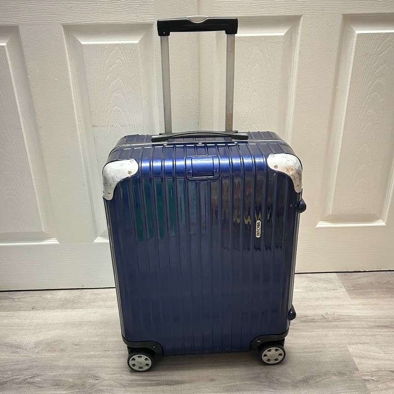 Rimowa Hybrid Cabin Carry-On Suitcase Navy Blue 4-Wheels Aluminum Polycarbonate