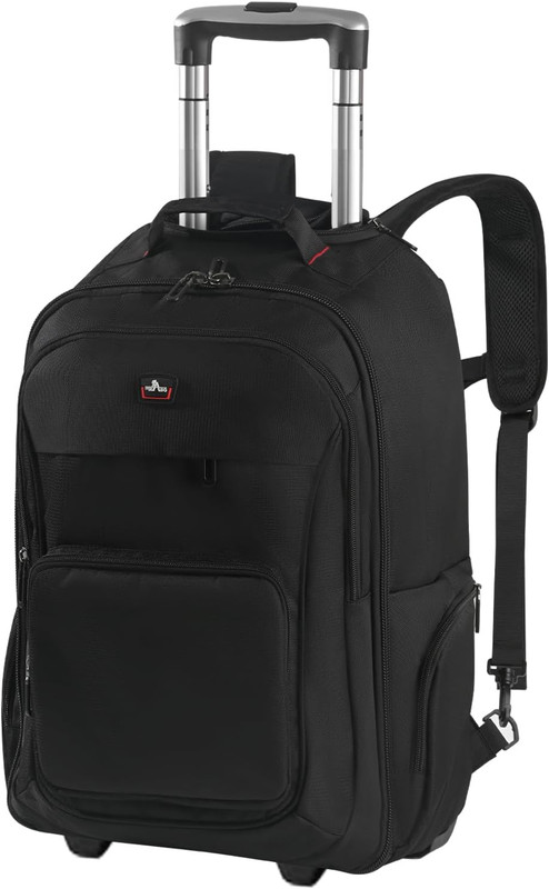 17.3 Inch Rolling Backpack for Adults, 40L Water Resistant Laptop Backpack with