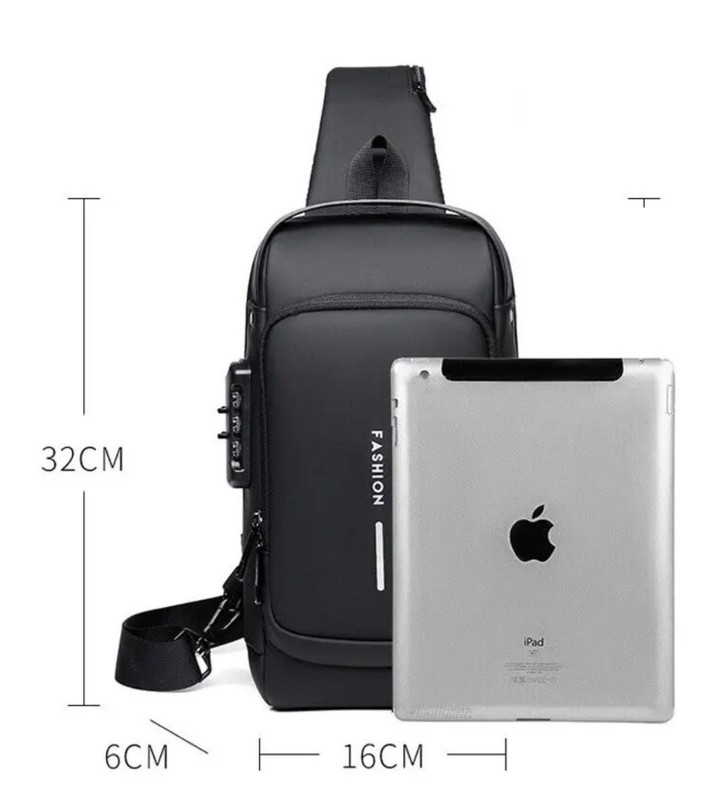 Black Combination Anti Theft-USB Port -Crossbody Sling Bag/Backpack-Waterproof gallery
