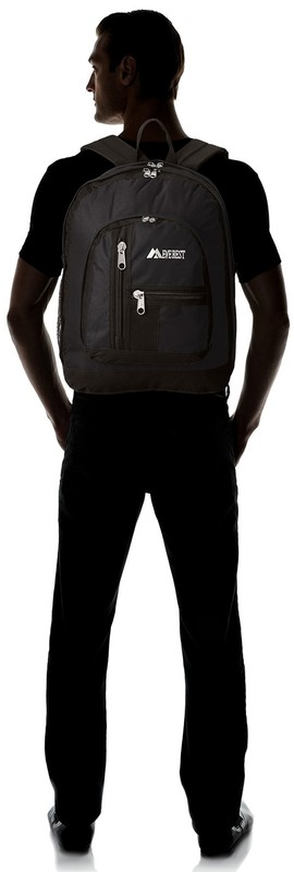 Everest Double Main Compartment Backpack, Black, One Size gallery