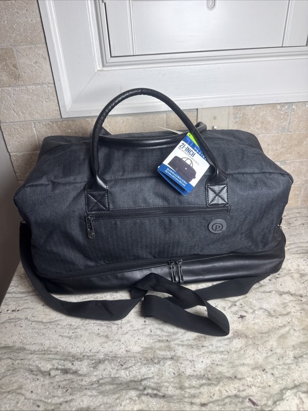 Drop-Bottom 22” Weekender Travel Gym Carry On Duffel Bag Charcoal Protege NWT