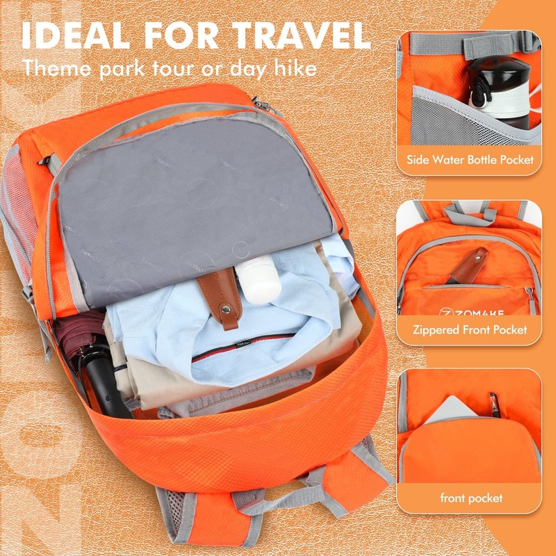 ZOMAKE Lightweight Packable Backpack 30L, Foldable Hiking Backpacks Water... gallery