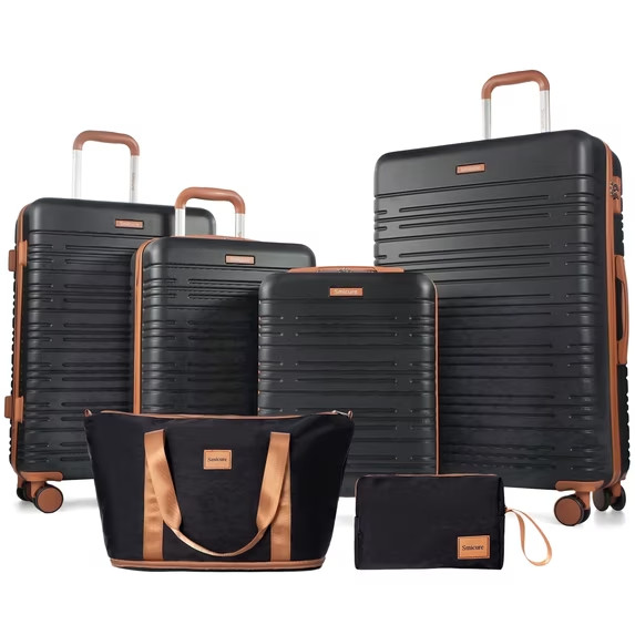 Luggage Sets 6 Piece, Hardshell Suitcase with TSA Lock Spinner Wheel and Travel