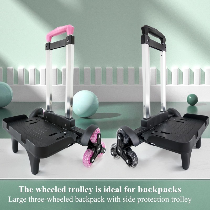 Backpack Trolley Wheeled Cart- Foldable Aluminium Alloy Hand Truck with 6 Whe... gallery