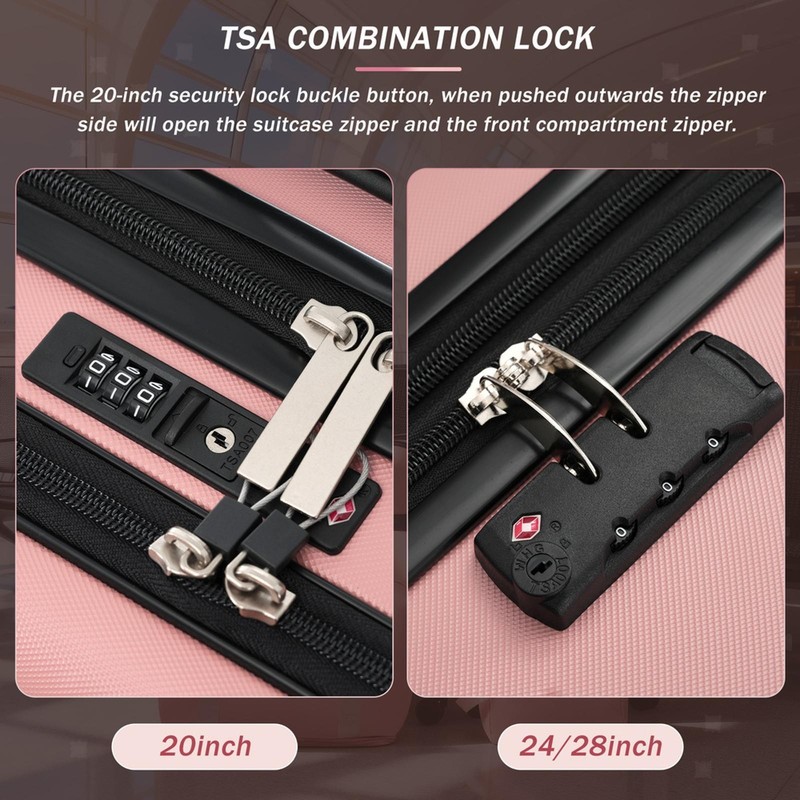 Expandable Suitcase Set Hard Shell Luggage with USB Charging 5 Piece Travel Kit gallery