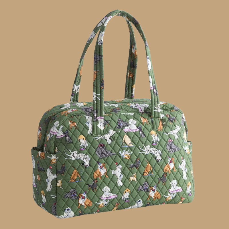 New Vera Bradley Weekender Travel Luggage Bag Dog Park Green