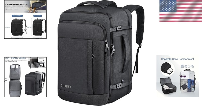 Travel-Ready 50L Backpack - Water-Repellent and Organized Design for Adults gallery