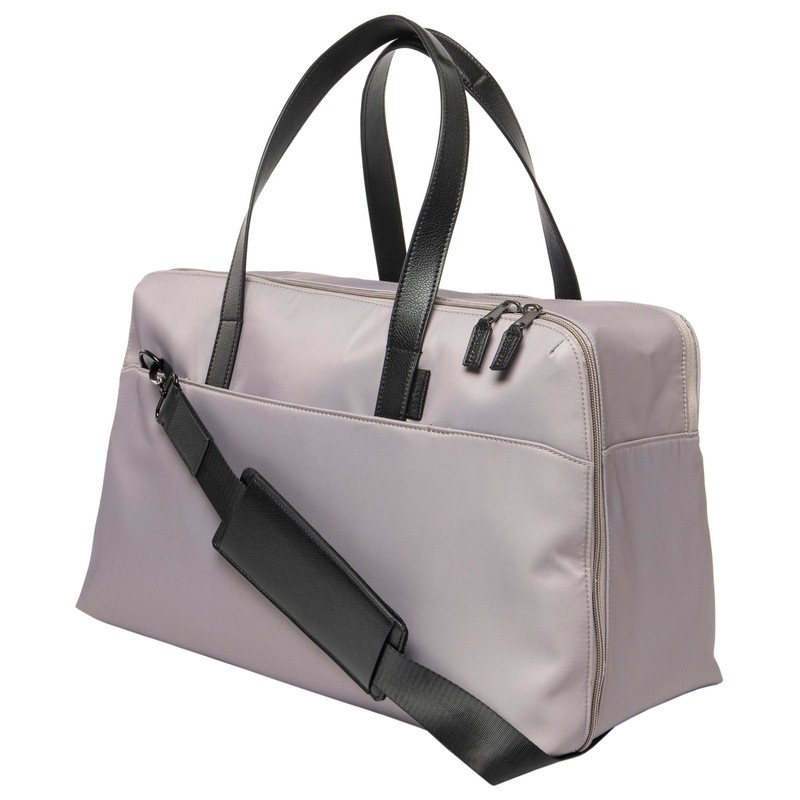 18″ Carry on Adjustable Strap Weekender Duffel with Luggage Pass Through, Taupe