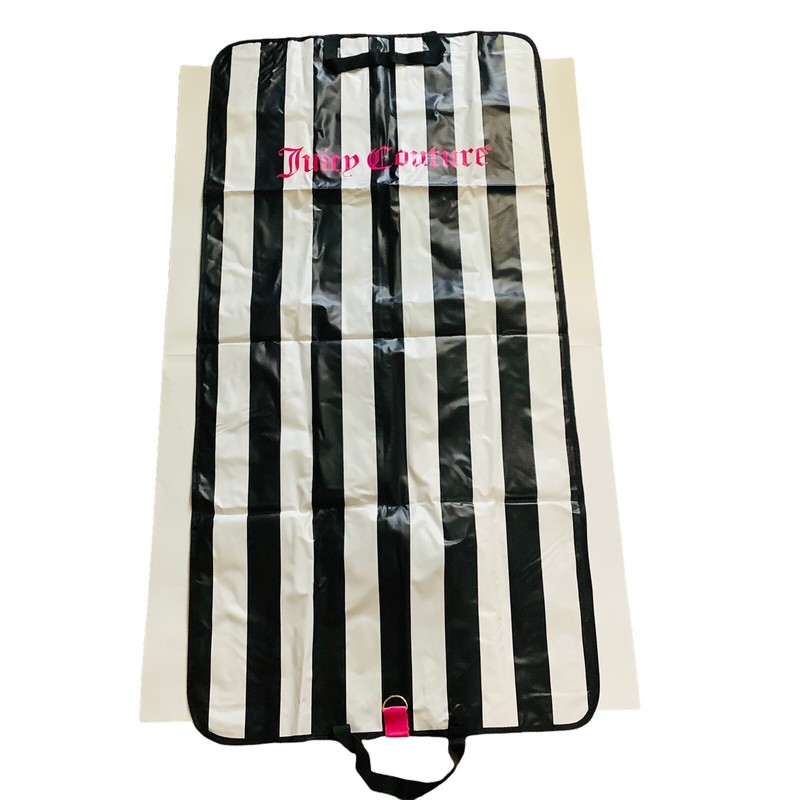 Juicy Couture Travel Zipper Garment Bag, Dress Bag, Long, Plastic, Stripes